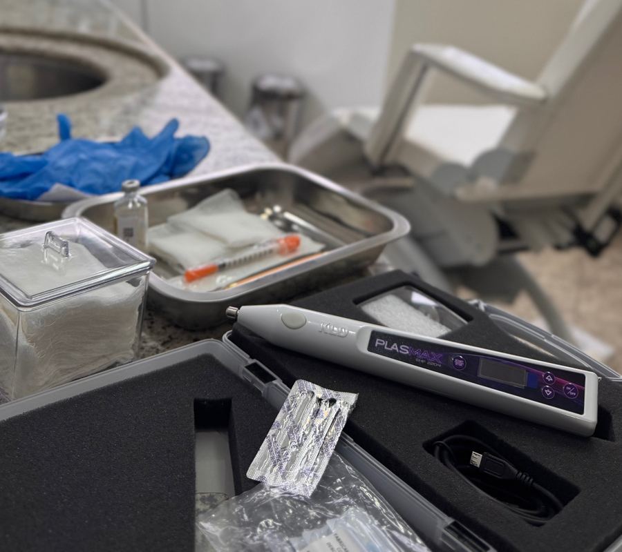 Equipamento para tratamentos de pele sobre a bancada